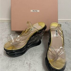 Miu Miu 2017 PVC Wedge Sandals